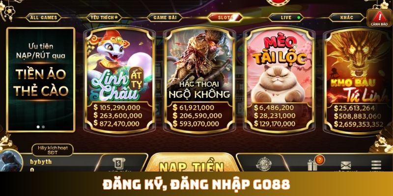 đăng ký, đăng nhập GO88